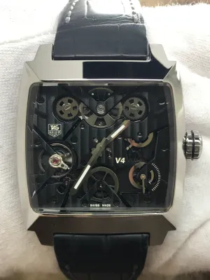 TAG Heuer Monaco V4 Rare L.E 200pcs WAW2080.FC6288 Skeleton Dial Automatic  Men's Watch
