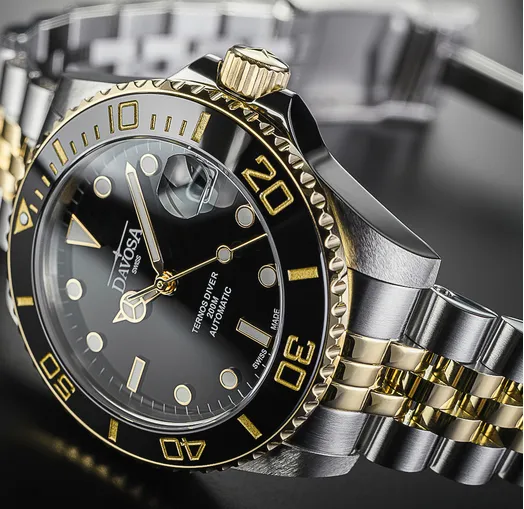 Ternos Medium Automatic Swiss-Made Black Gold Diver Watch 16619705 OUTLET