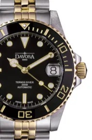 Ternos Medium Automatic Swiss-Made Black Gold Diver Watch 16619705 OUTLET