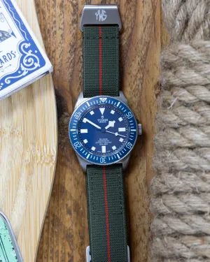 The Trooper Fixed Lugs Elastic Strap - Green Red