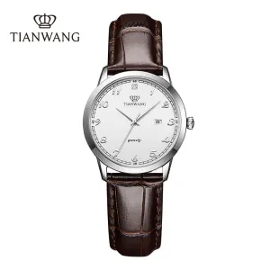 TIANWANG Women's Leather Watch - Waterproof with Calendar, Minimalist Style LS3886