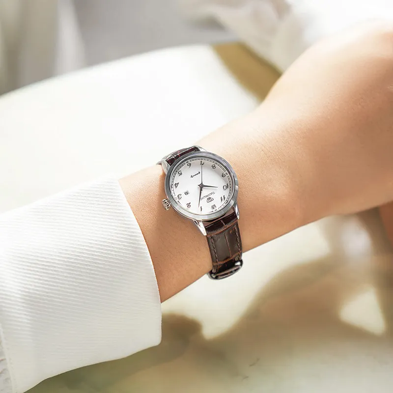 TIANWANG Women's Leather Watch - Waterproof with Calendar, Minimalist Style LS3886
