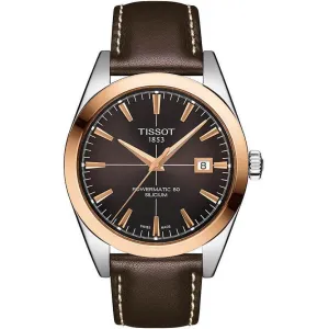Tissot Gentleman Powermatic 80 Silicium Solid 18K Gold Bezel Automatic Men's Watch T9274074629100