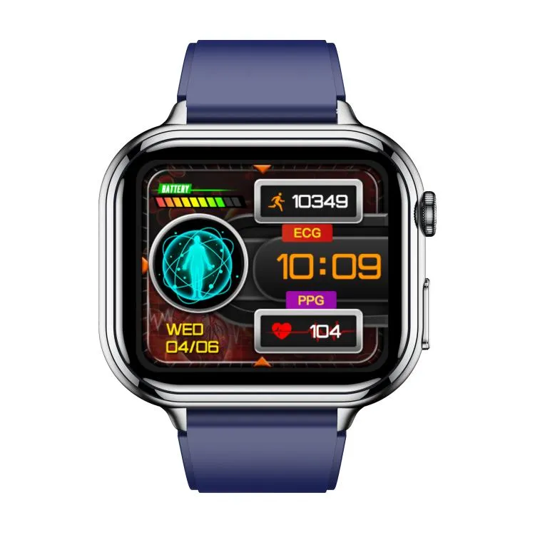 TK17 1.91 inch Horizontal Screen Silicone Strap Smart Watch Supports ECG Electrocardiogram(Blue)