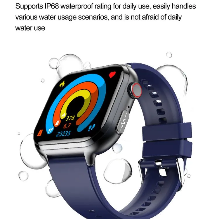TK17 1.91 inch Horizontal Screen Silicone Strap Smart Watch Supports ECG Electrocardiogram(Blue)
