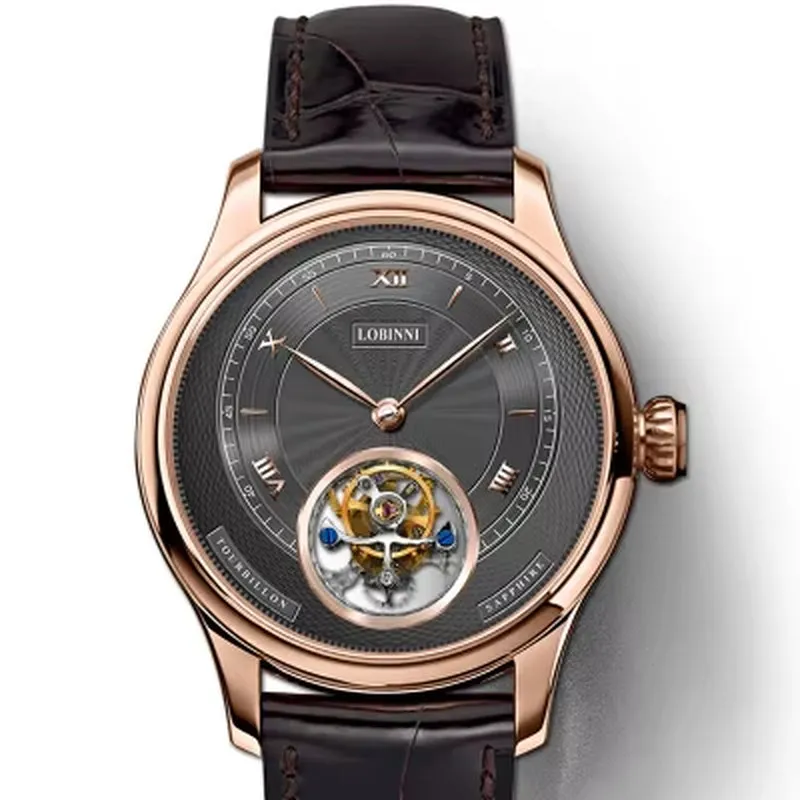 Top Luxury Roman Numerals Dial Watches Real Tourbillon Men'S Mechanical Watches Waterproof Sapphire Glass Watches