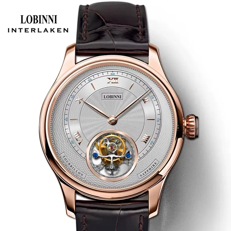 Top Luxury Roman Numerals Dial Watches Real Tourbillon Men'S Mechanical Watches Waterproof Sapphire Glass Watches