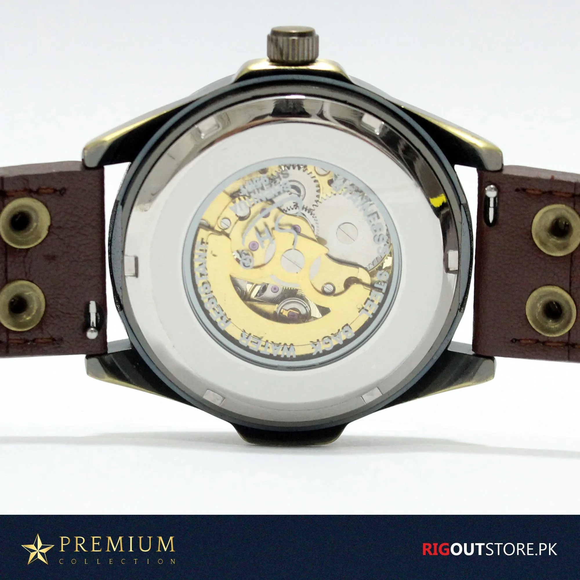 Tourbillion YACTH - Automatic Skeleton Watch with Brown Strap