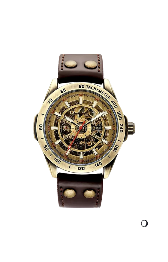 Tourbillion YACTH - Automatic Skeleton Watch with Brown Strap