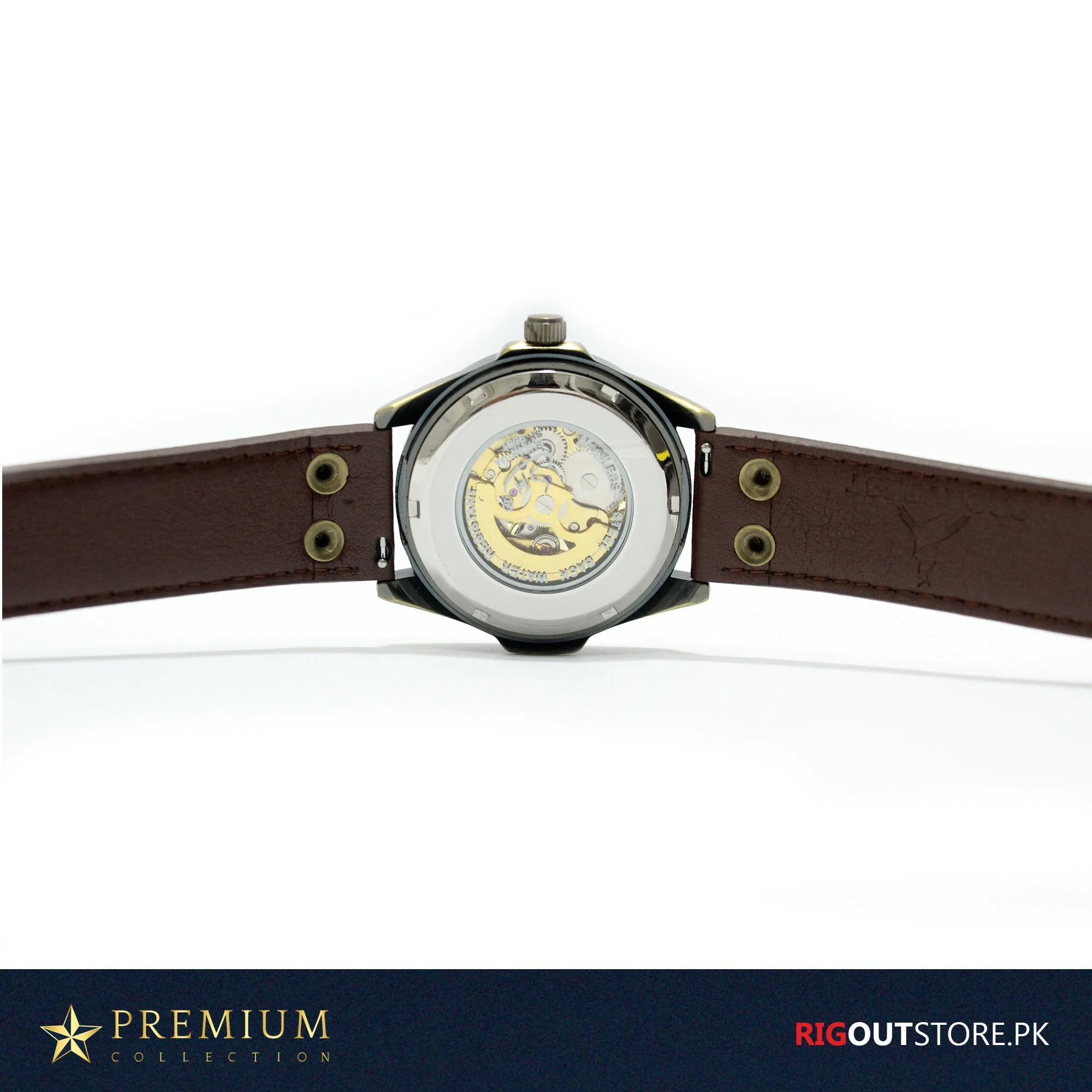 Tourbillion YACTH - Automatic Skeleton Watch with Brown Strap