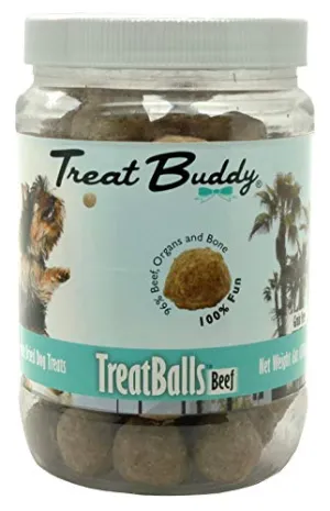 TREATBUDDY TreatBalls Freeze-Dried Dog Treats (Beef, 6 Ounces)