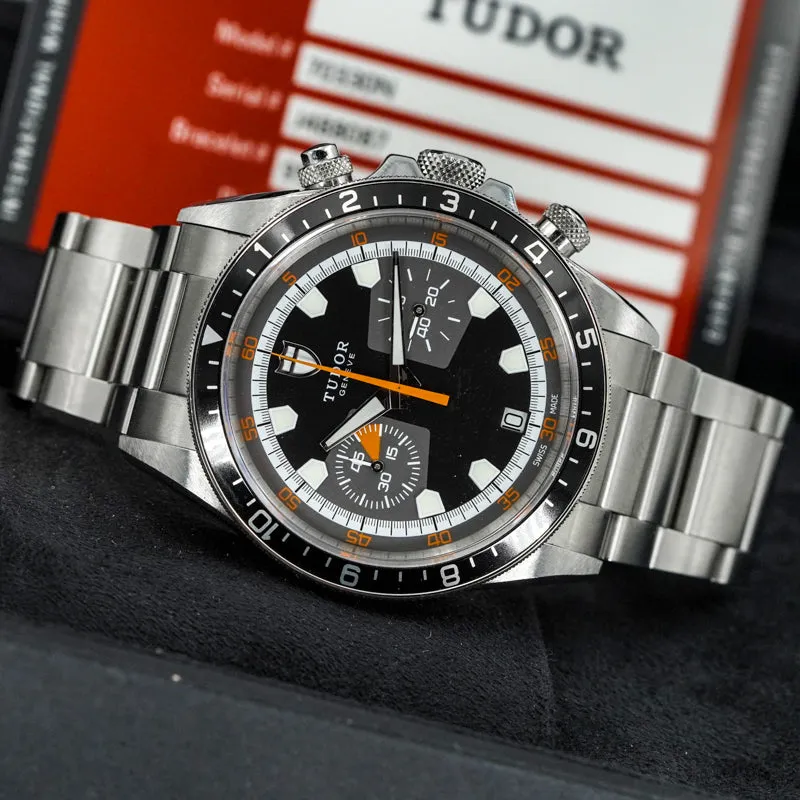 Tudor Heritage Chronograph 70330N 42mm B&P 2019 Black Dial