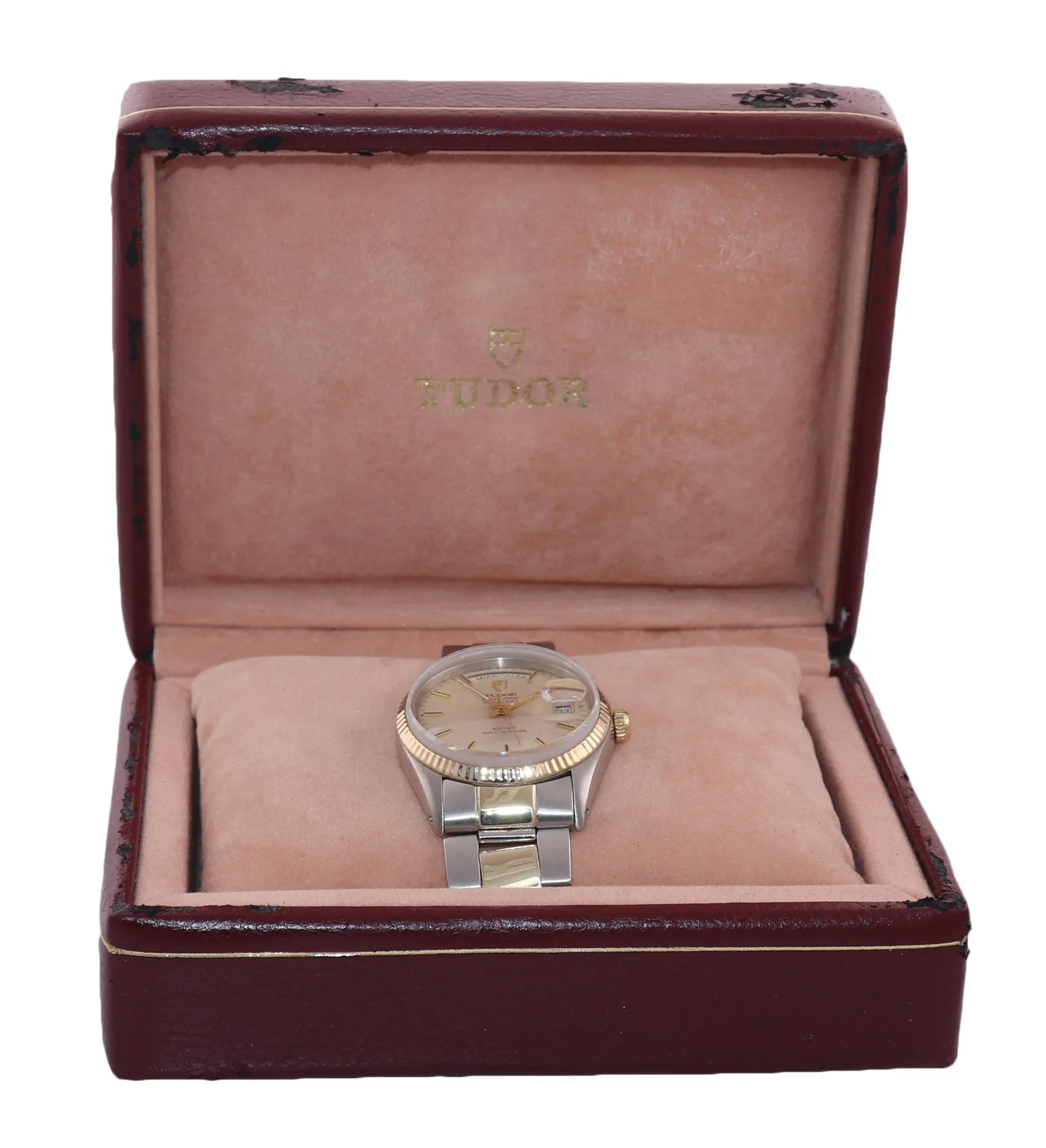 Tudor Prince Day-Date Steel 94510 36mm Champagne Stick Silver Automatic Watch