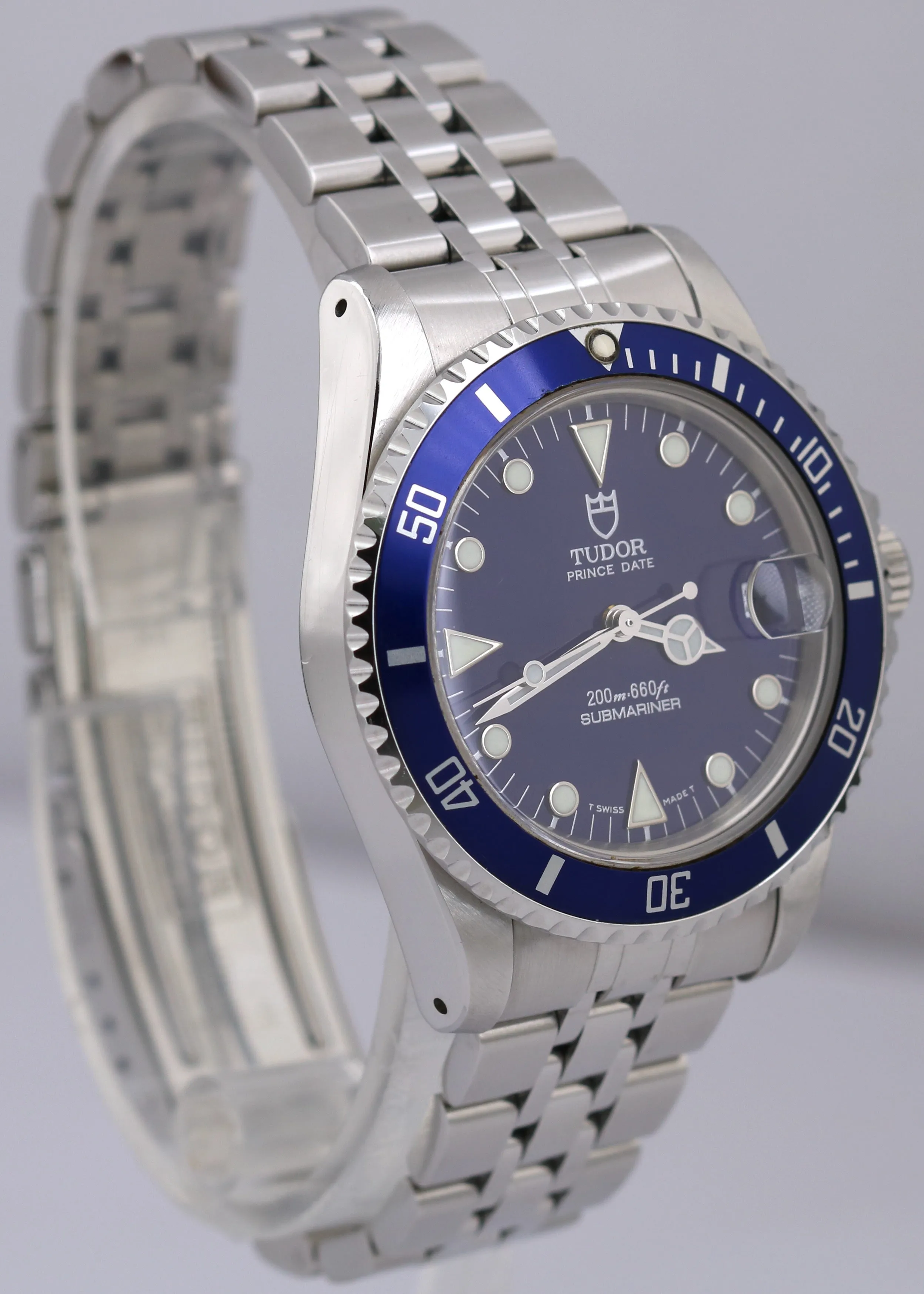 Tudor Submariner 75190 Prince Date BLUE Steel 36mm JUBILEE Automatic Watch