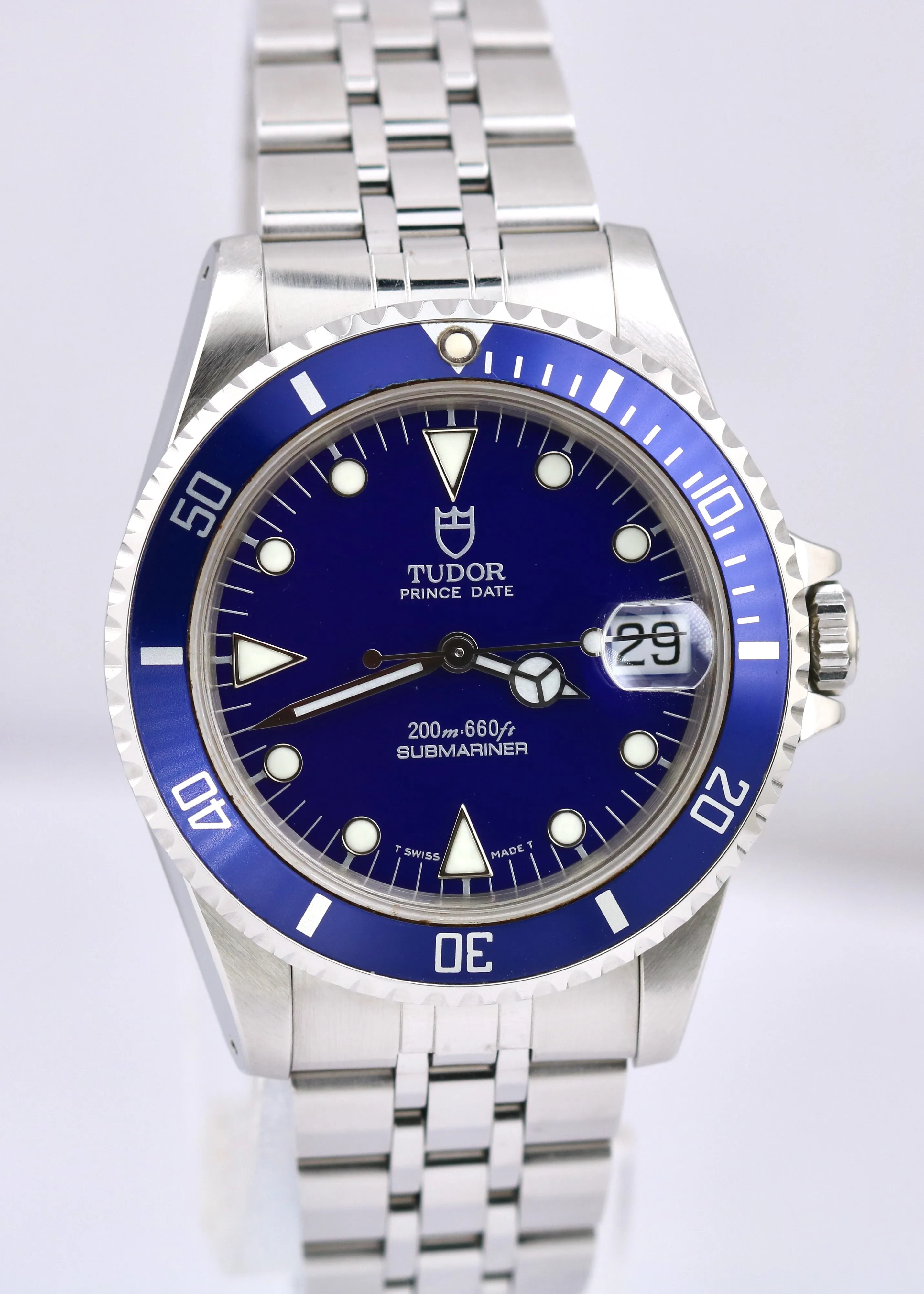 Tudor Submariner 75190 Prince Date BLUE Steel 36mm JUBILEE Automatic Watch