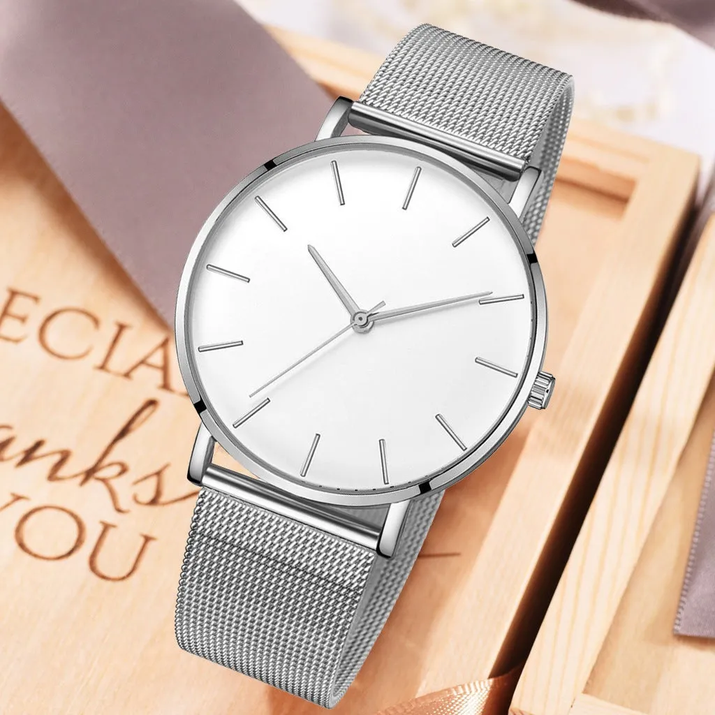 Ultra-thin Rose Gold Watch Minimalist Mesh Women Watch