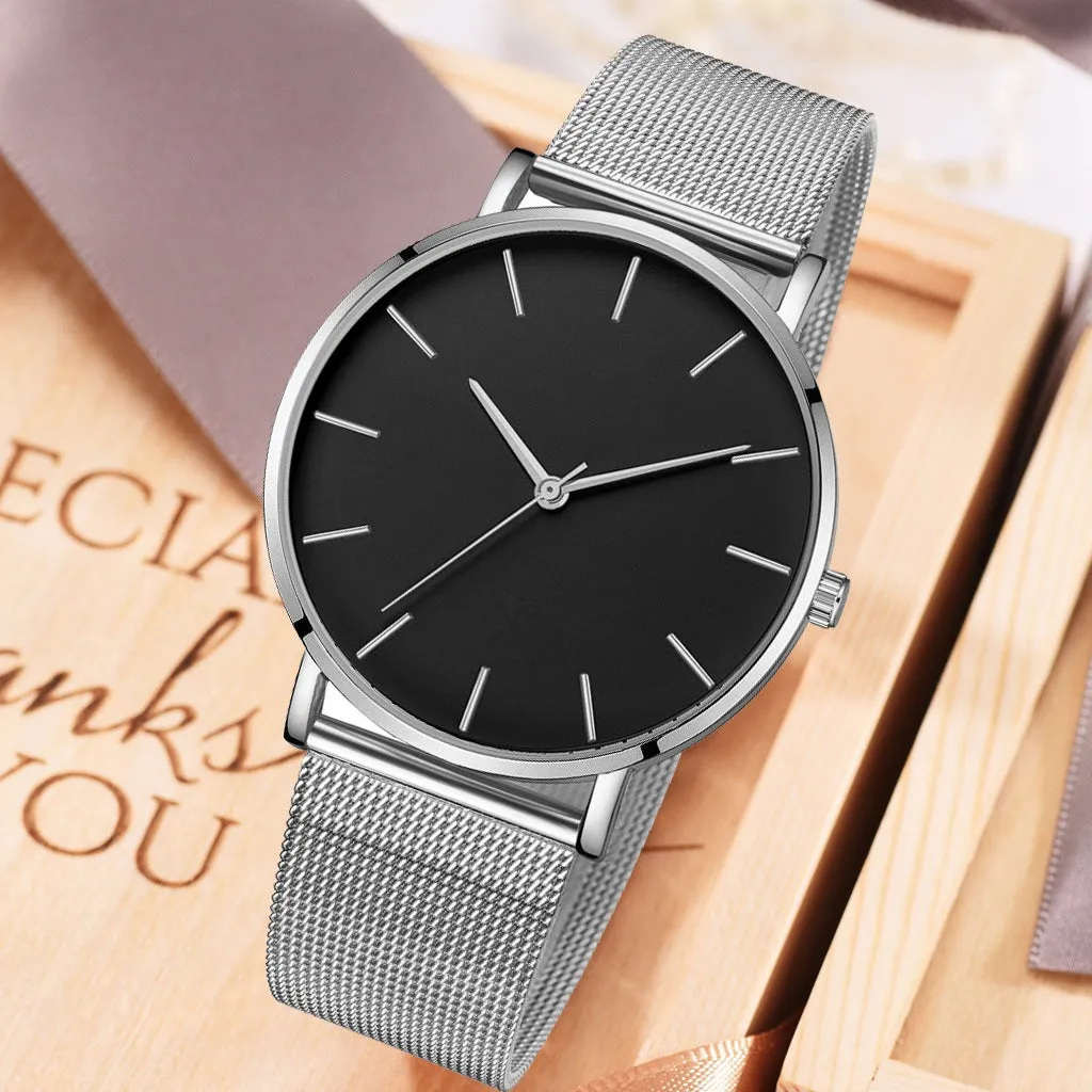 Ultra-thin Rose Gold Watch Minimalist Mesh Women Watch