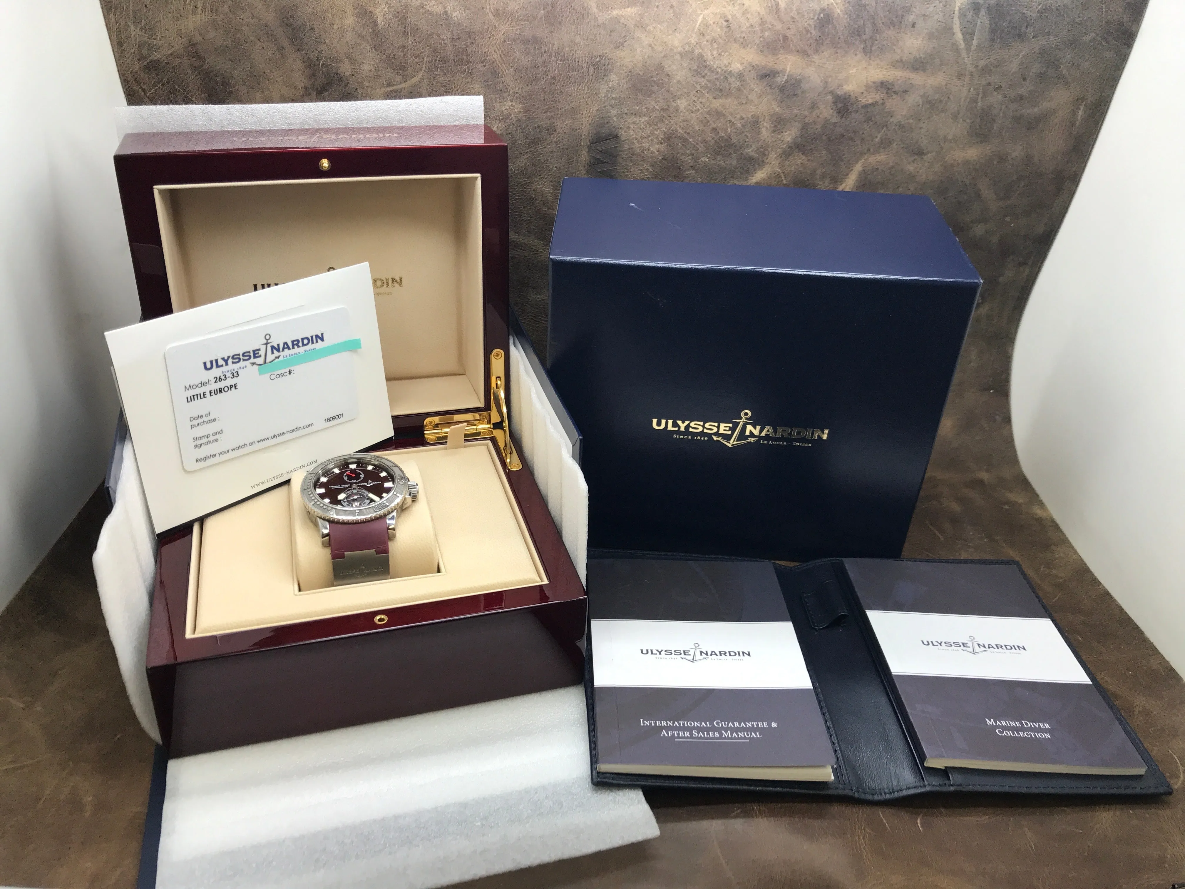 Ulysse Nardin Maxi Marine Diver 263-33 Burgundy Dial Automatic  Men's Watch