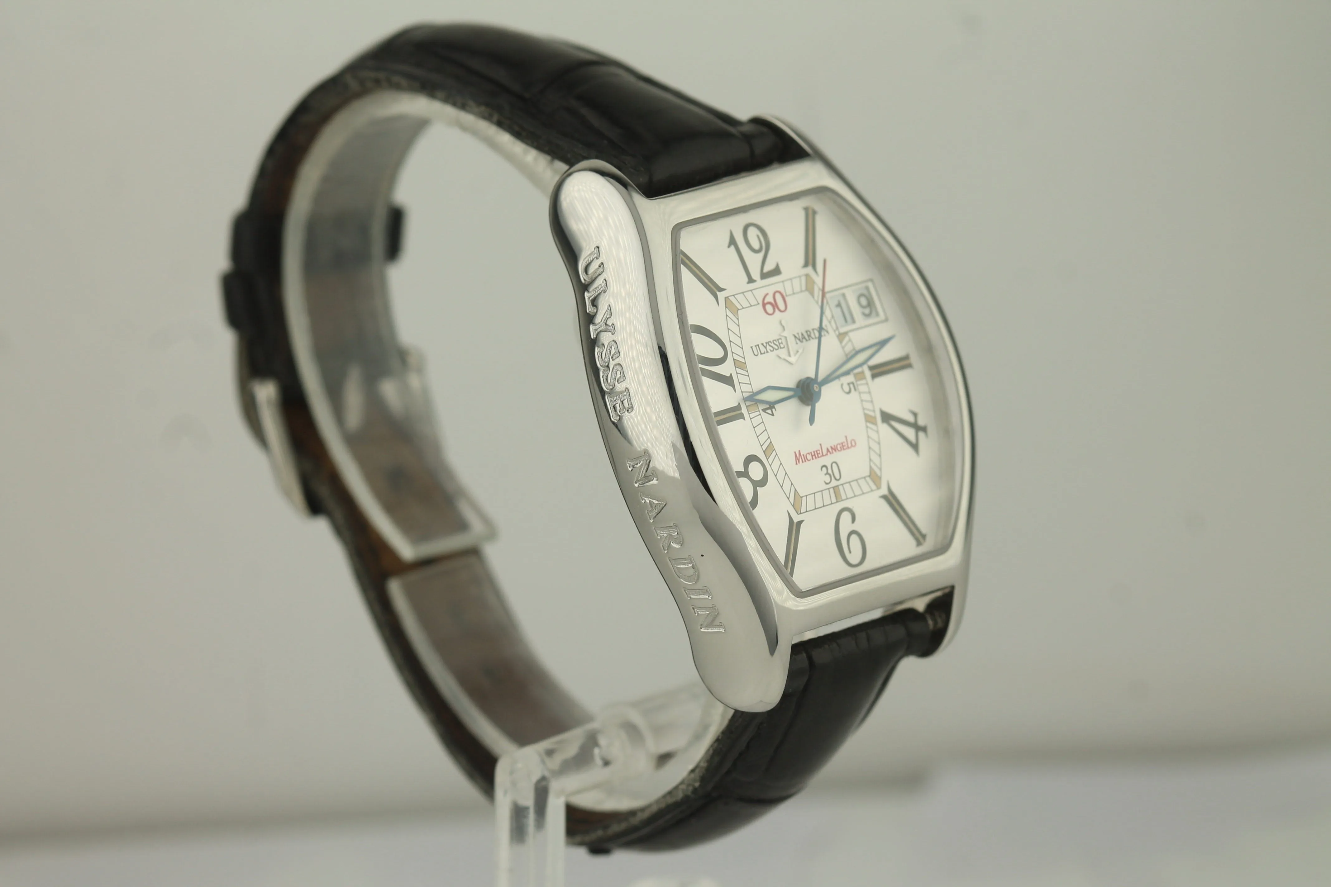 Ulysse Nardin Michaelangelo Big Date Stainless Leather Watch BOX PAPERS 233-48