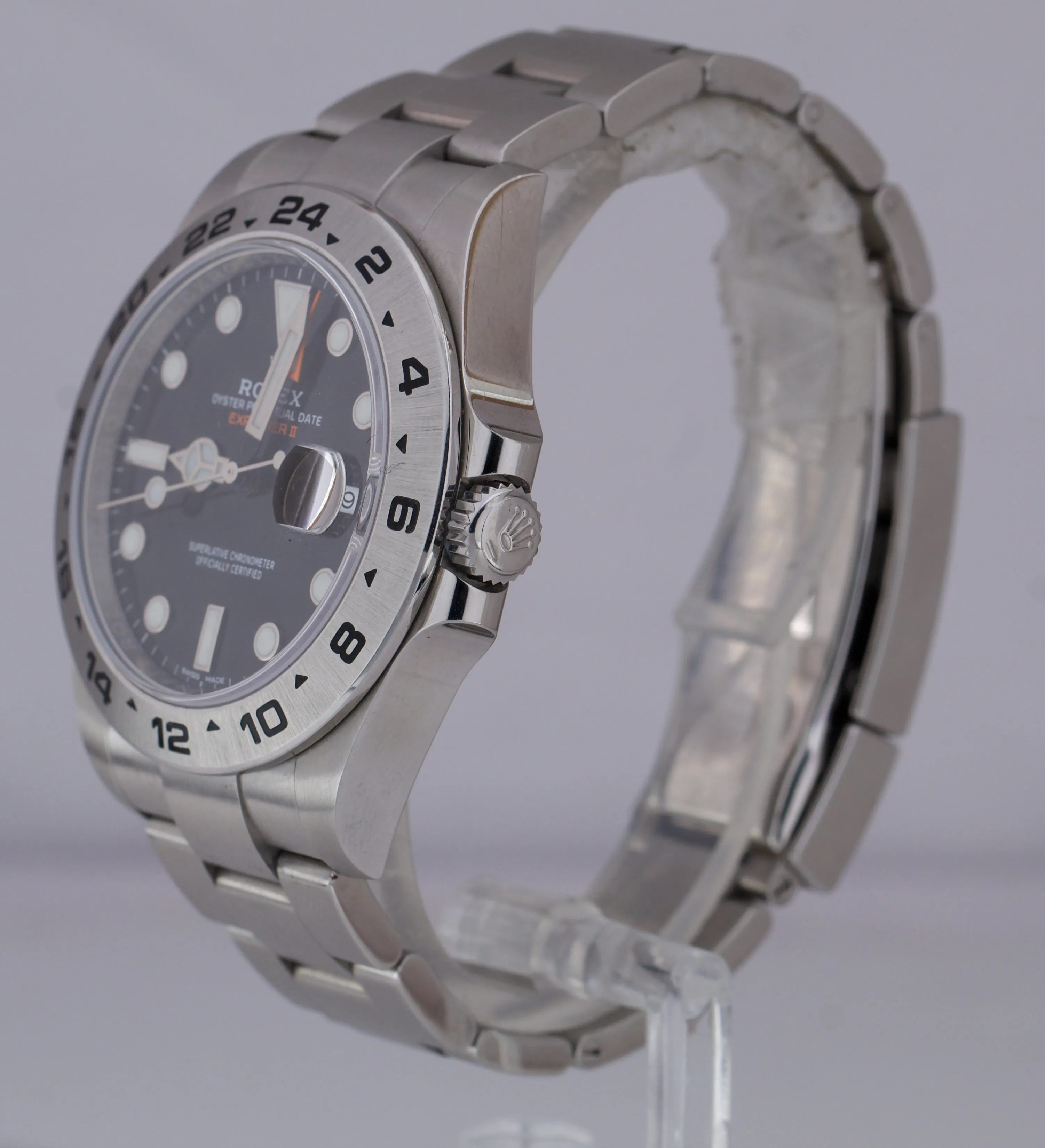 UNPOLISHED 2019 Rolex Explorer II 42mm Black Orange GMT Date Steel Watch 216570