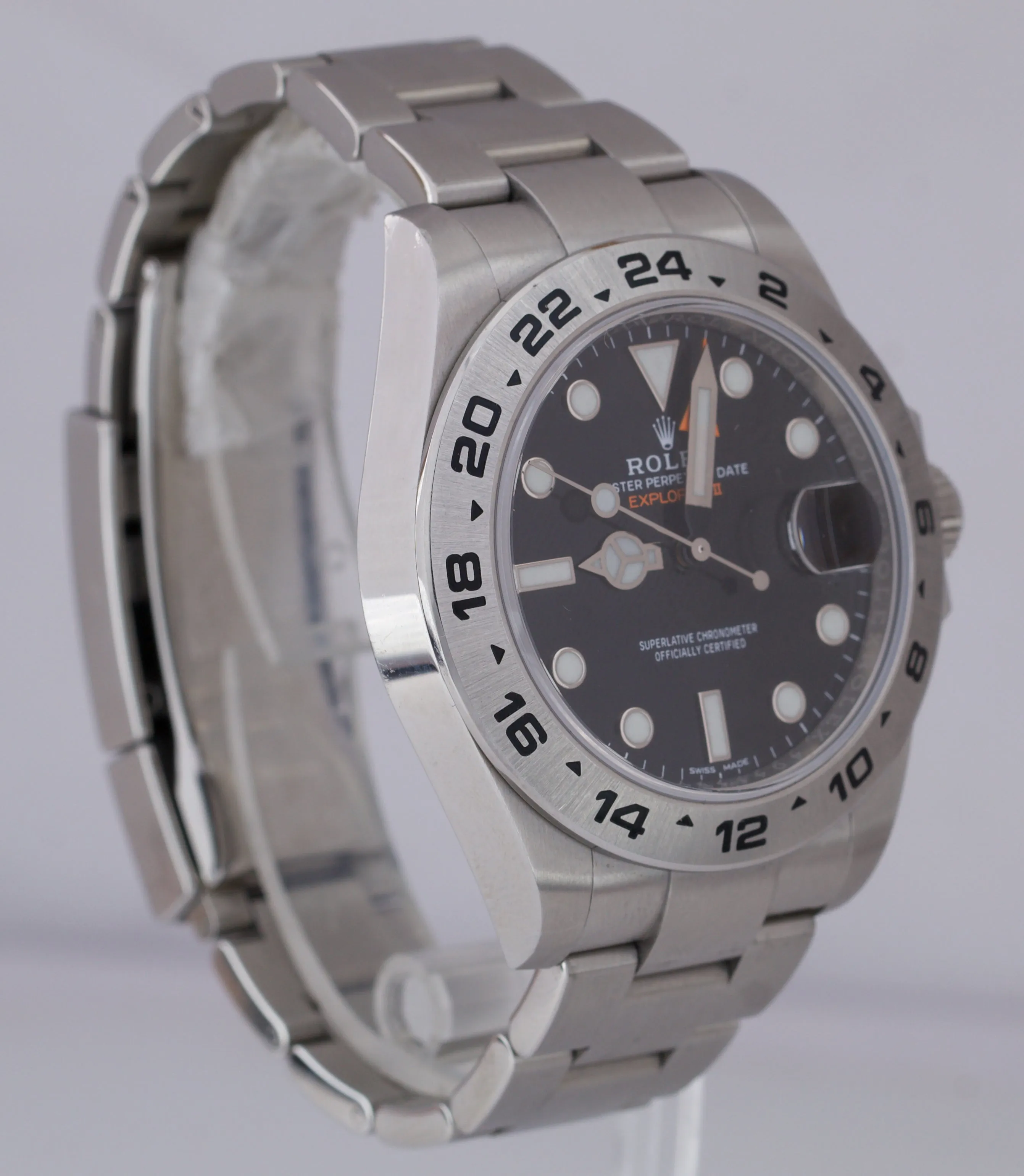 UNPOLISHED 2019 Rolex Explorer II 42mm Black Orange GMT Date Steel Watch 216570