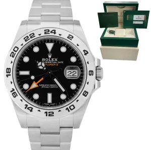 UNPOLISHED 2019 Rolex Explorer II 42mm Black Orange GMT Date Steel Watch 216570