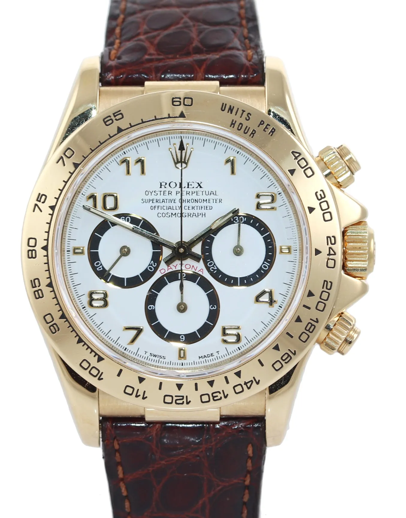 UNPOLISHED Rolex Daytona Zenith 16518 White Inverted 6 18k Yellow Gold Watch Box