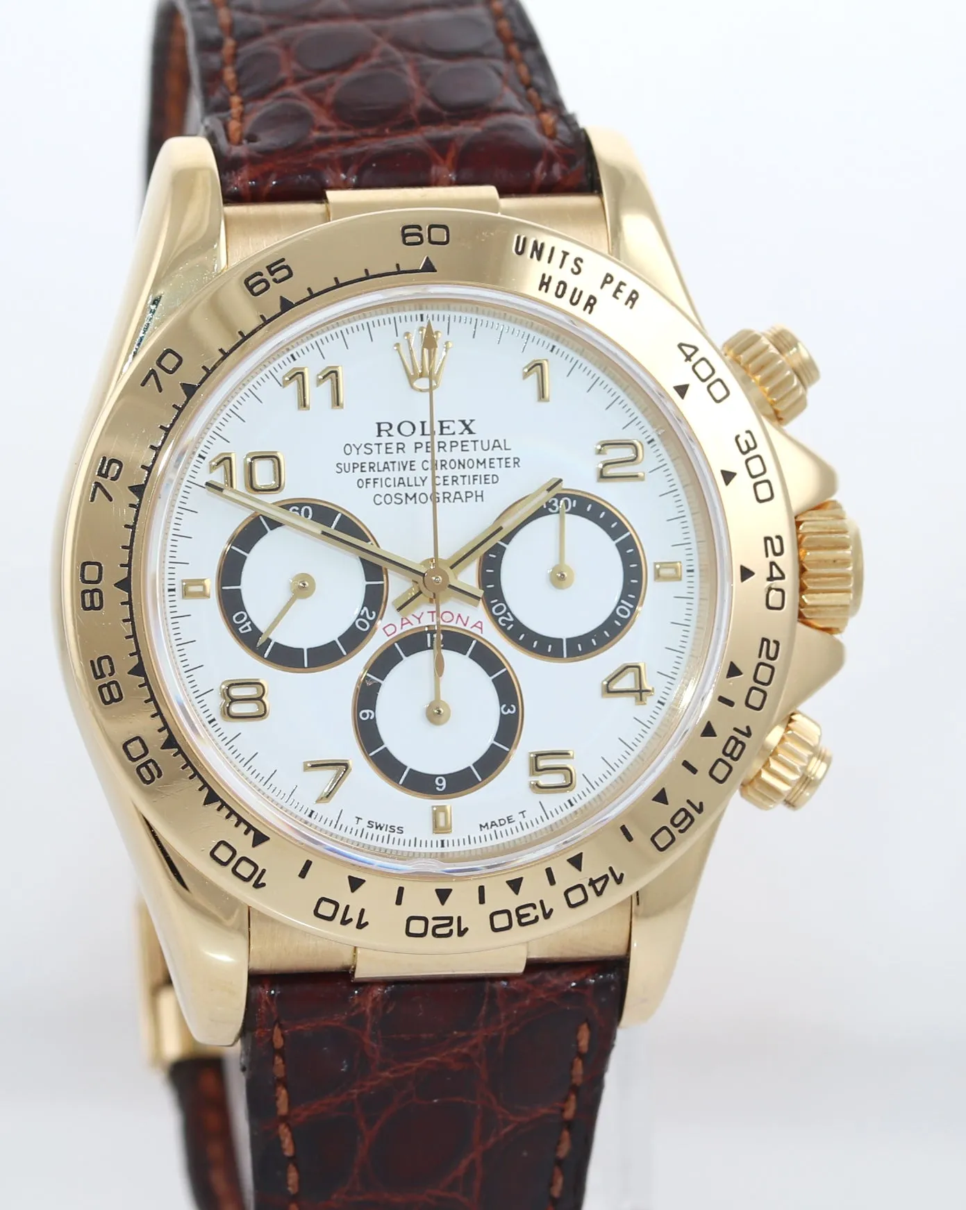 UNPOLISHED Rolex Daytona Zenith 16518 White Inverted 6 18k Yellow Gold Watch Box