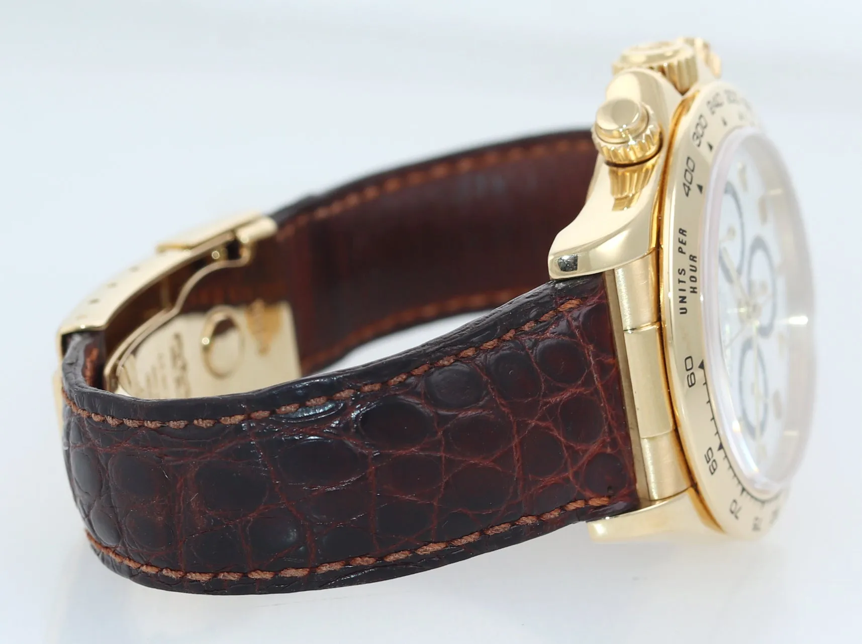UNPOLISHED Rolex Daytona Zenith 16518 White Inverted 6 18k Yellow Gold Watch Box
