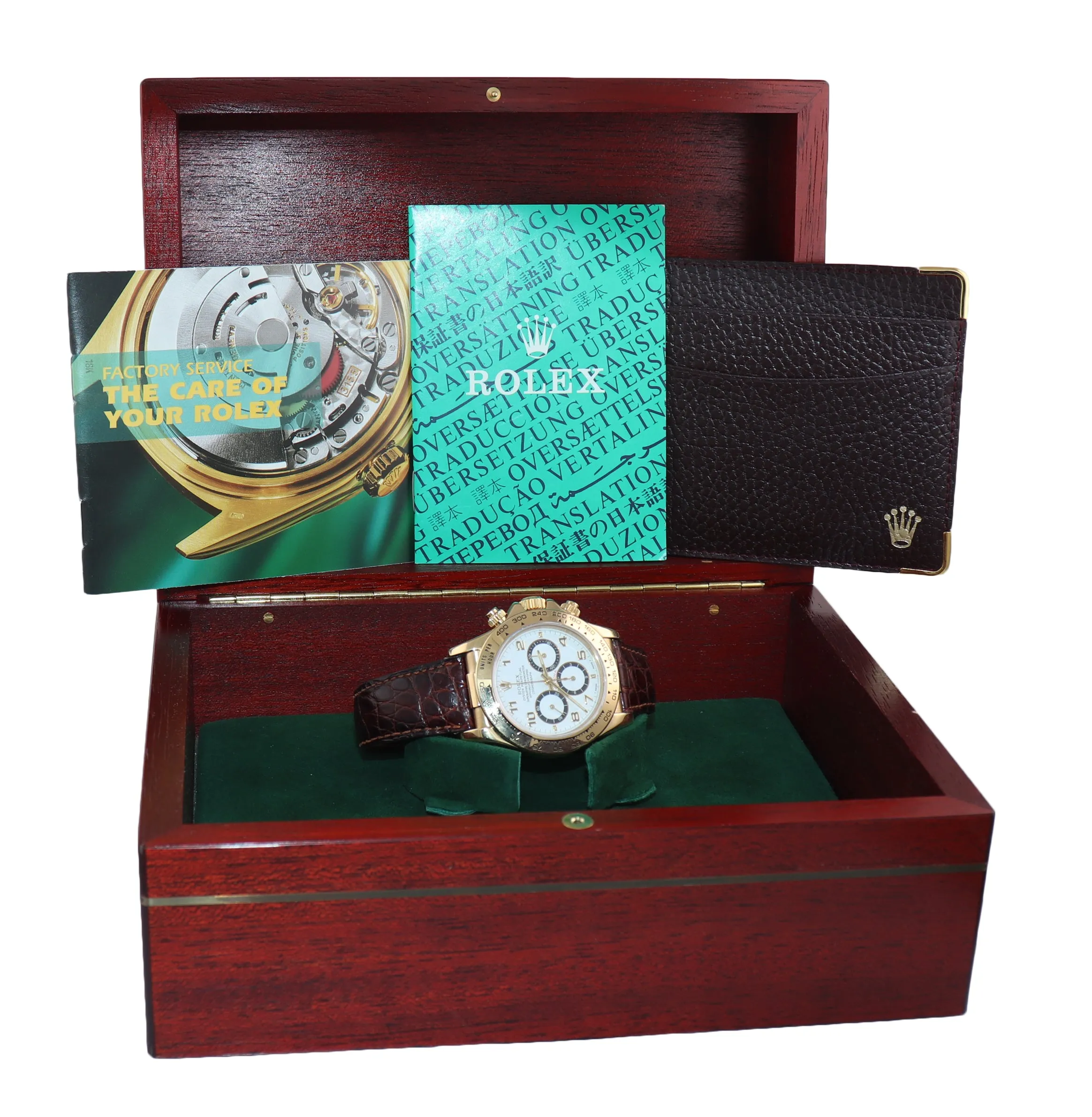 UNPOLISHED Rolex Daytona Zenith 16518 White Inverted 6 18k Yellow Gold Watch Box
