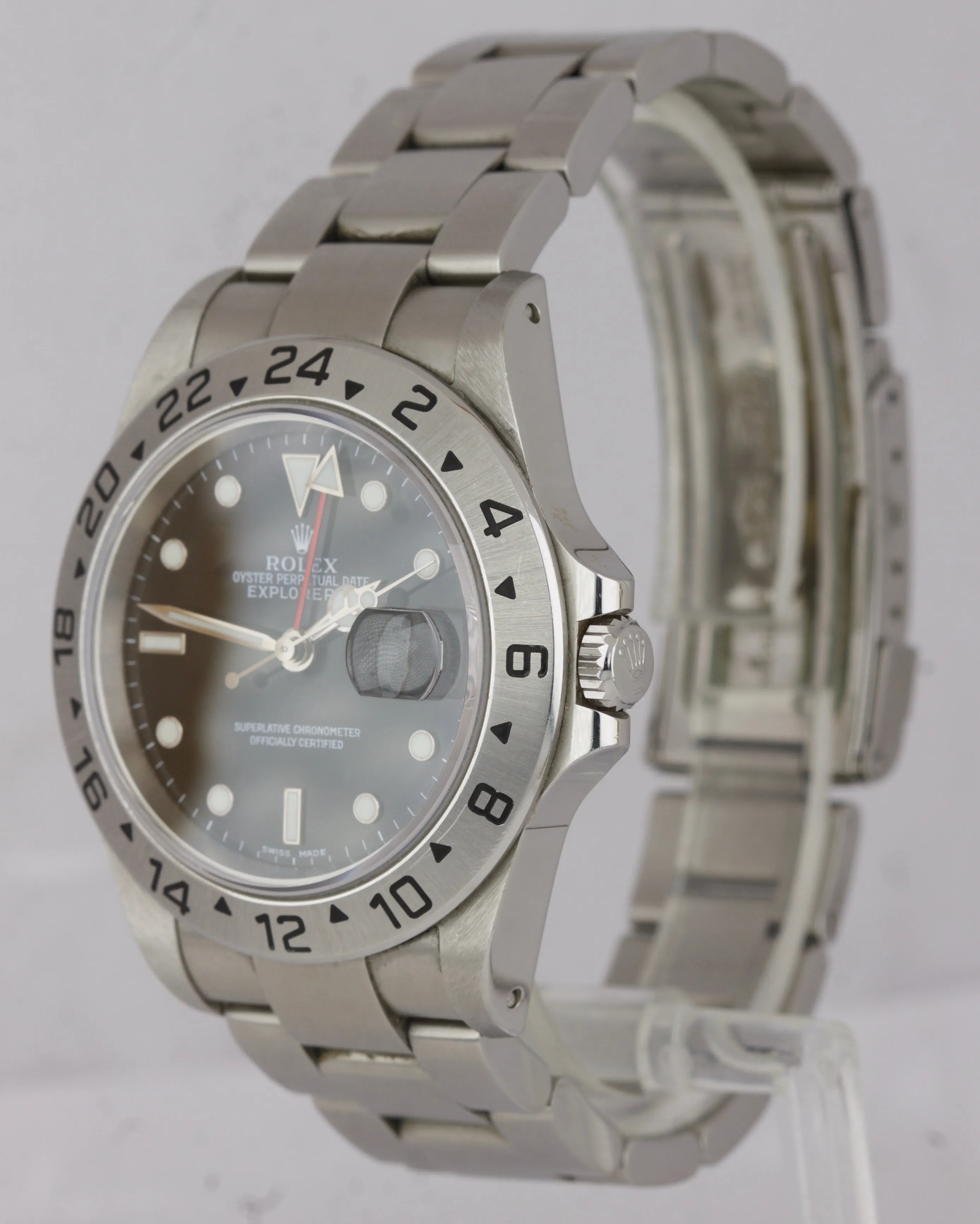 UNPOLISHED Rolex Explorer II SEL Stainless Steel Black Date GMT 40mm Watch 16570
