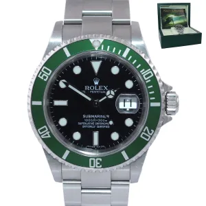 UNPOLISHED Rolex Submariner 16610 Kermit Green Submariner 40mm 16610LV Watch