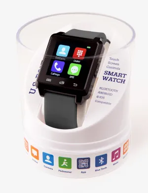 USPA GREY SQUARE RUBBER STRAP SMART WATCH