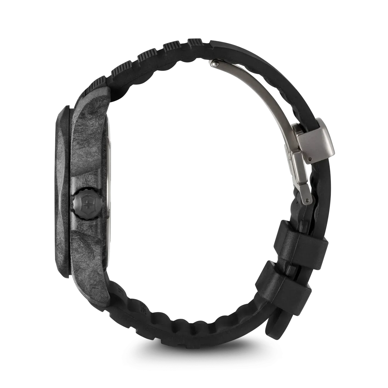 Victorinox I.N.O.X. Carbon Mechanical 43 black Dial black Case Black Rubber Strap Watch