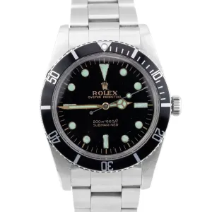 VINTAGE 1962 Rolex Submariner No-Date 5513 38mm Small Crown Automatic Watch