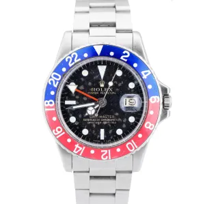 Vintage 1966 Rolex GMT-Master PEPSI Blue / Red Stainless GILT DIAL Watch 1675
