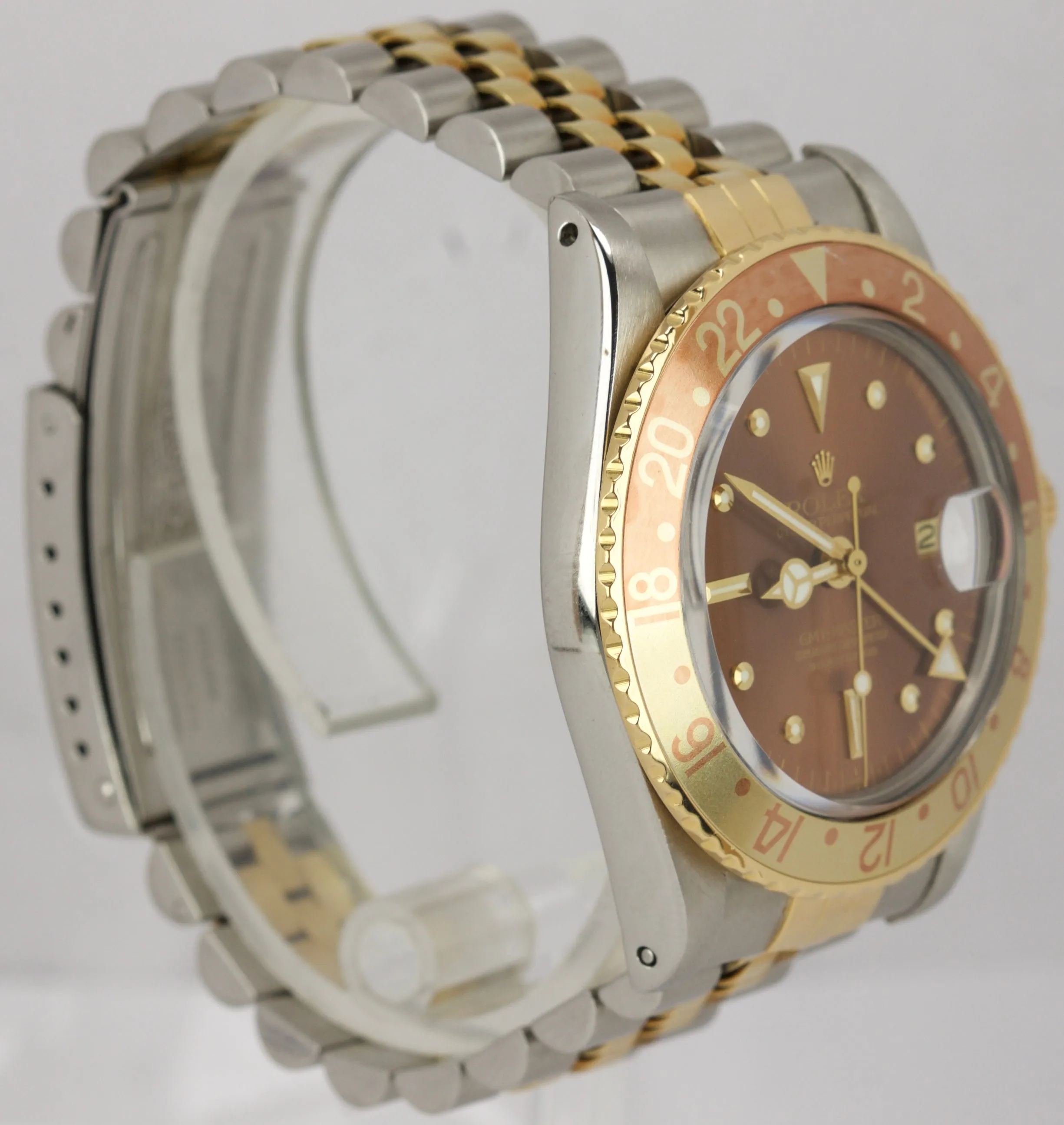 Vintage 1979 Rolex GMT-Master Root Beer Nipple Dial 40mm Two-Tone Watch 1675