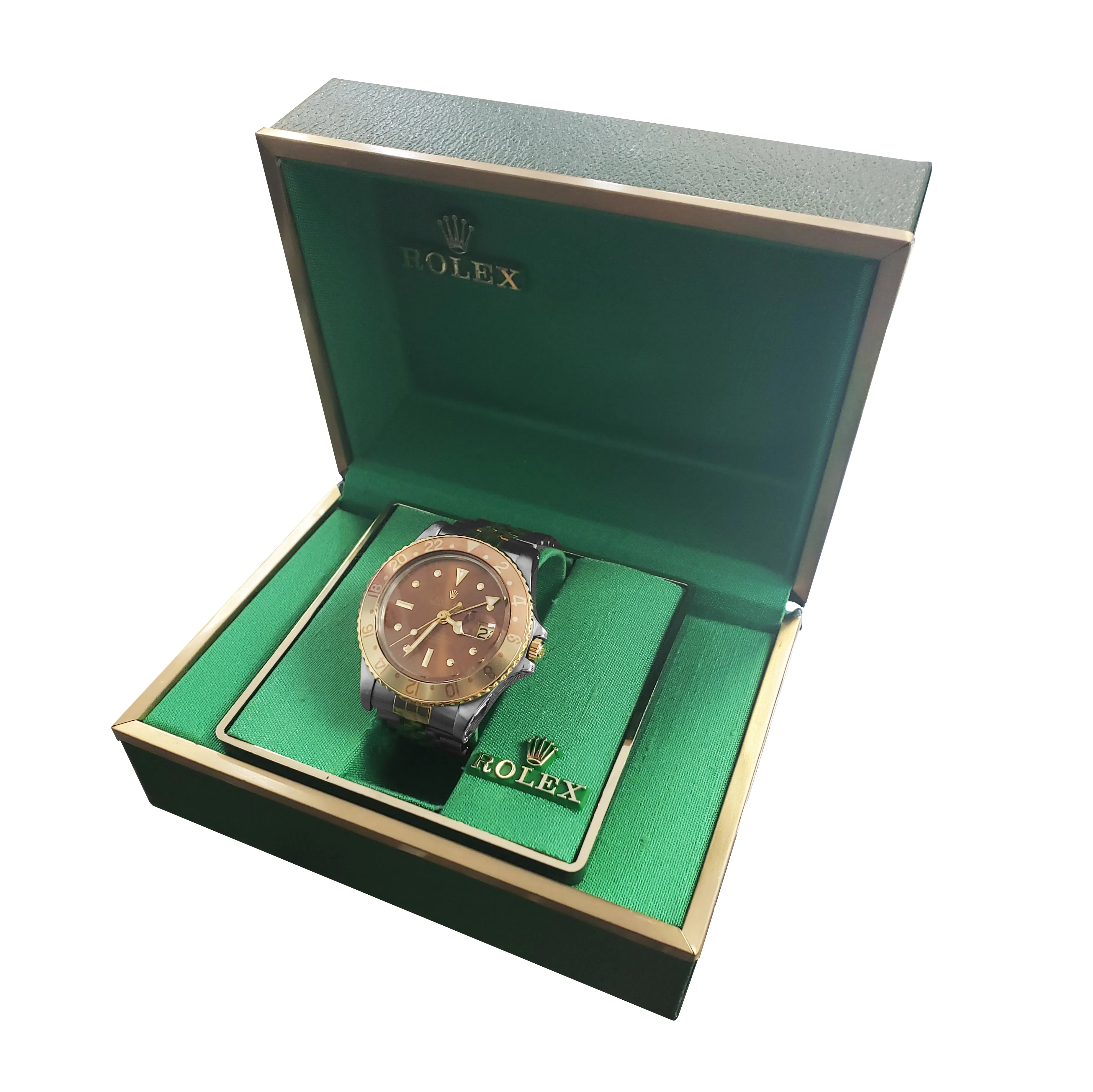 Vintage 1979 Rolex GMT-Master Root Beer Nipple Dial 40mm Two-Tone Watch 1675