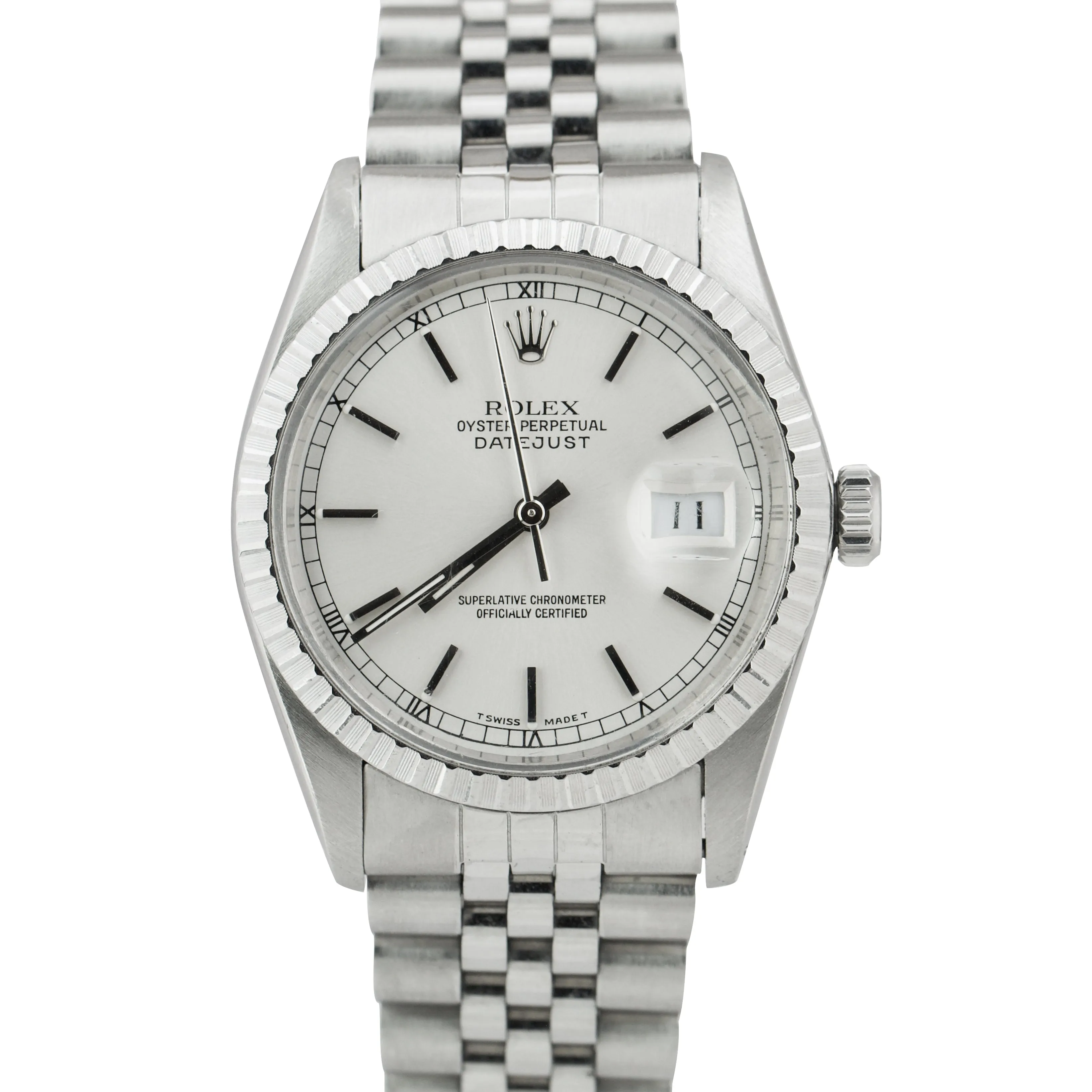 Vintage 1980 Rolex DateJust 36mm Silver Jubilee Stainless Steel Watch 16030