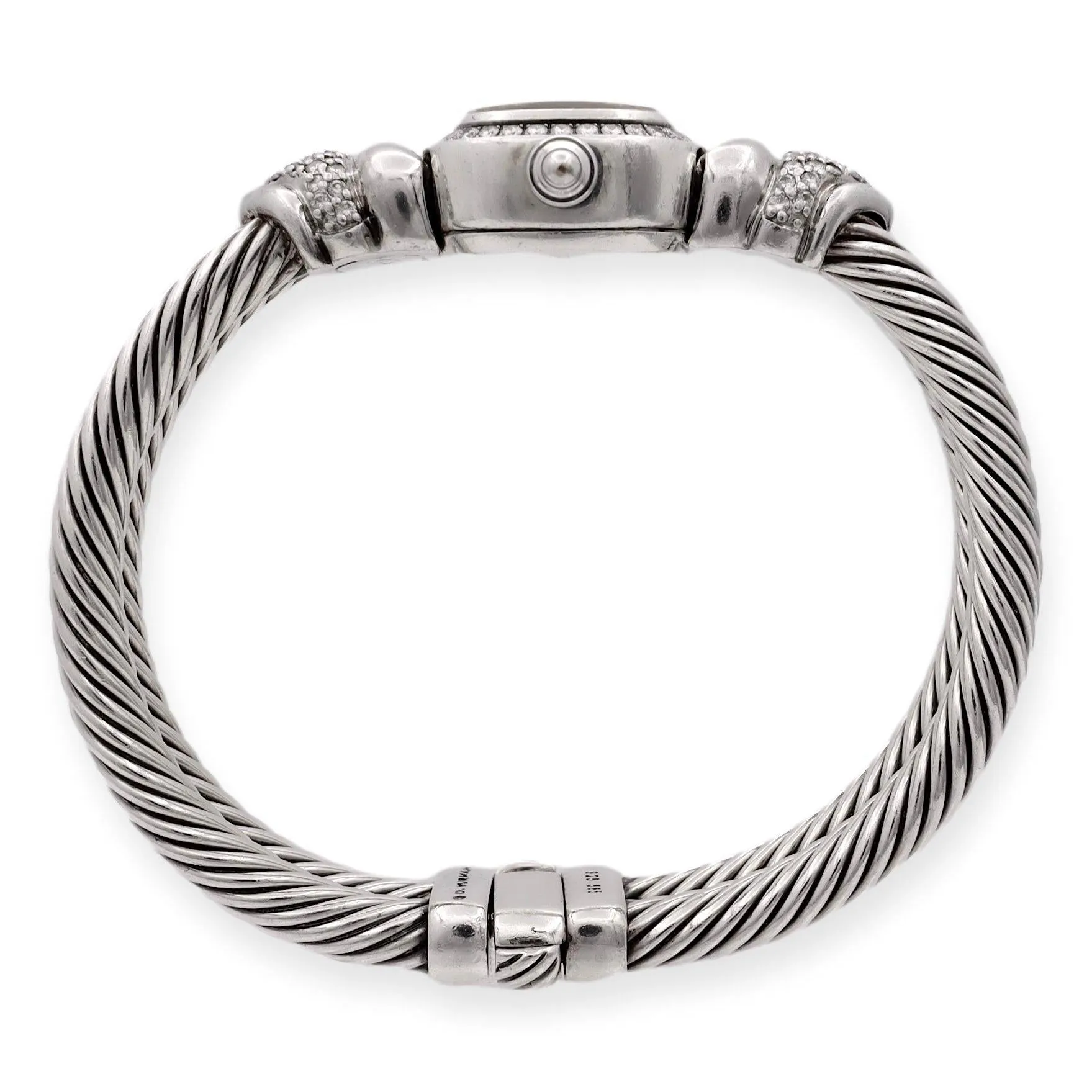 Vintage David Yurman Ladies Sterling Silver Diamond Wrist Cable Watch