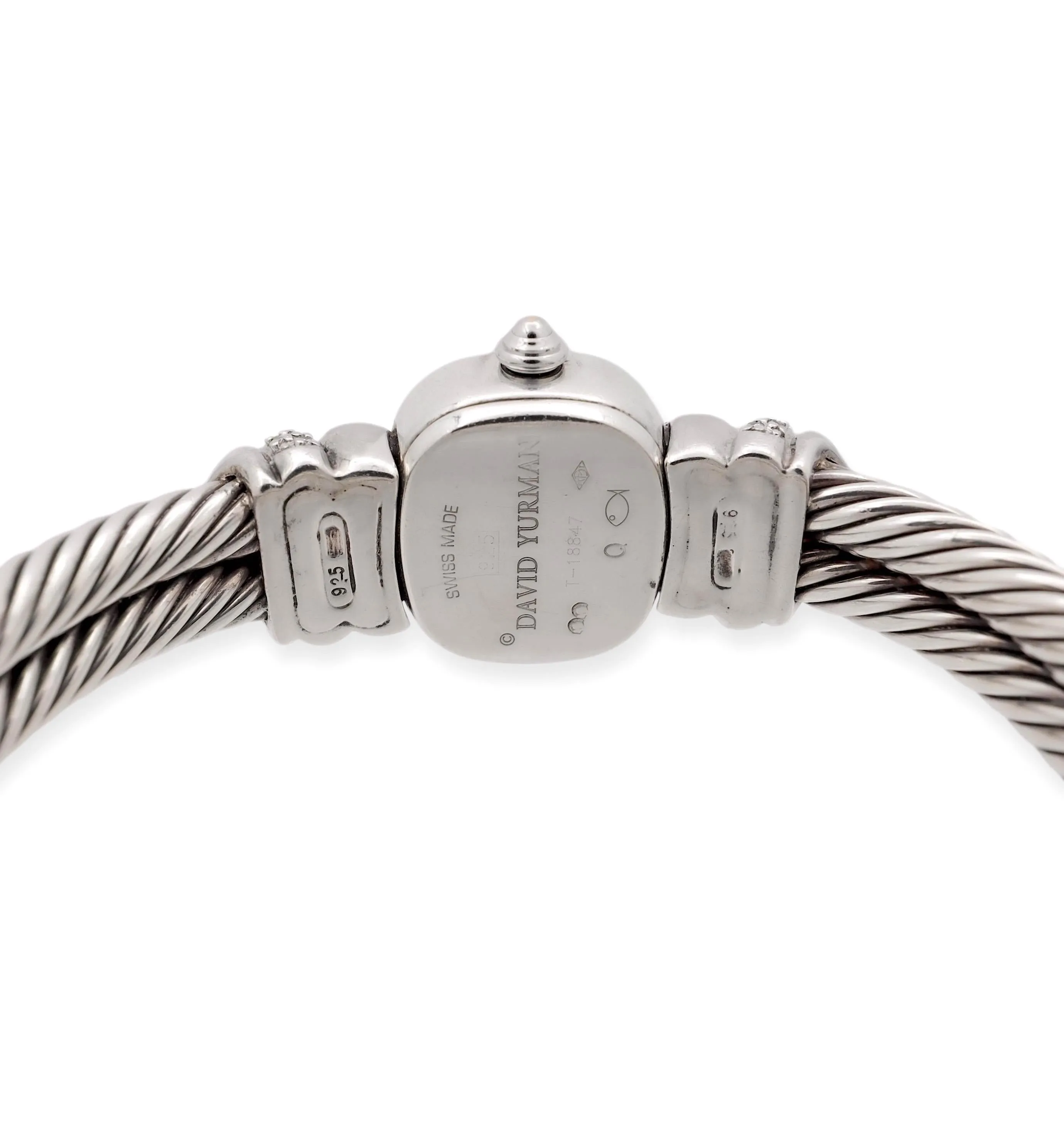 Vintage David Yurman Ladies Sterling Silver Diamond Wrist Cable Watch