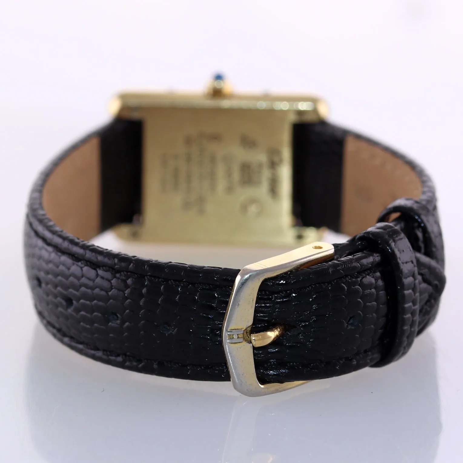 Vintage Must de Cartier Tank Vermeil Gold Silver Roman 21mm Quartz Watch