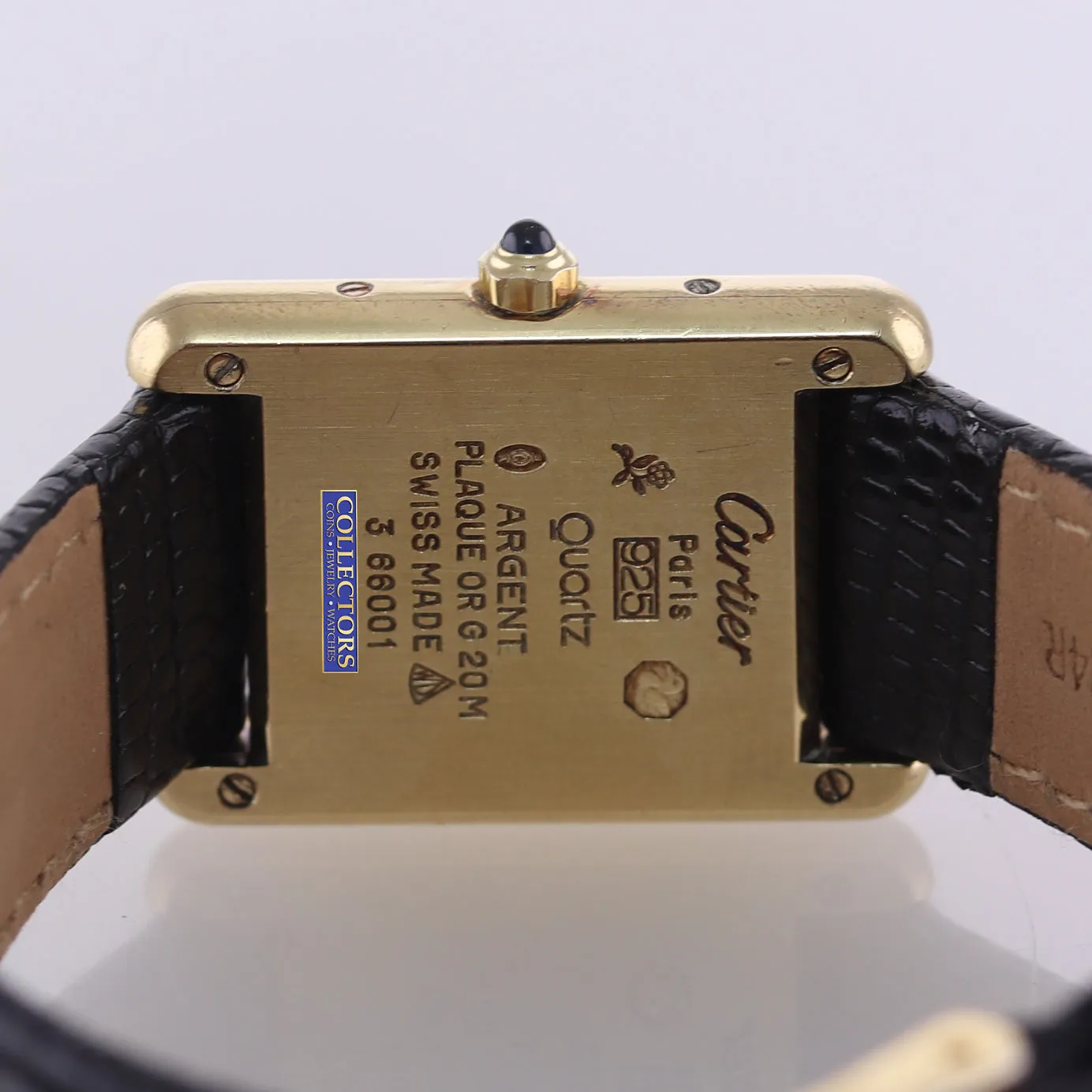 Vintage Must de Cartier Tank Vermeil Gold Silver Roman 21mm Quartz Watch