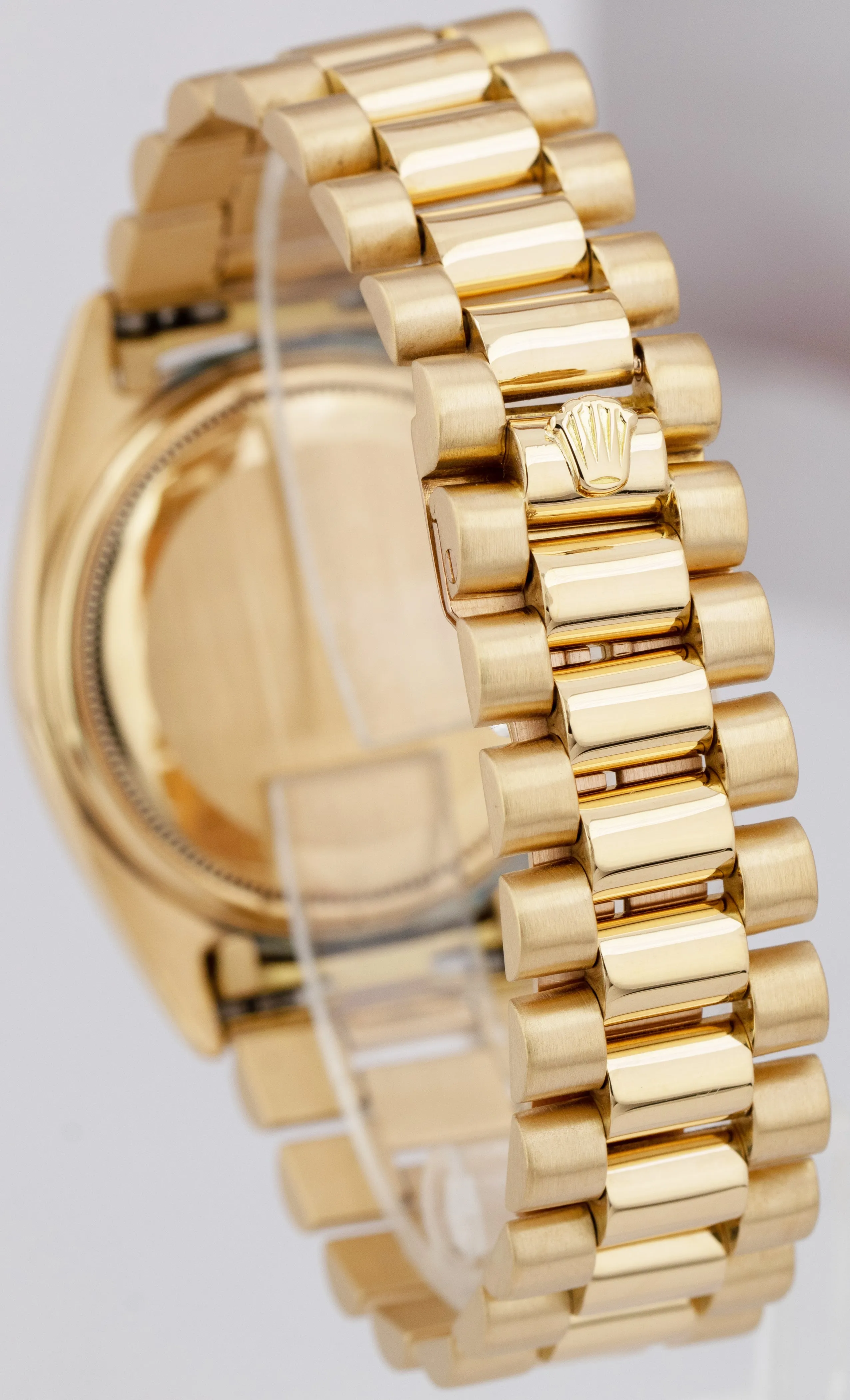 Vintage Rolex Day-Date President 36mm Champagne LINEN 18K Yellow Gold Watch 1803