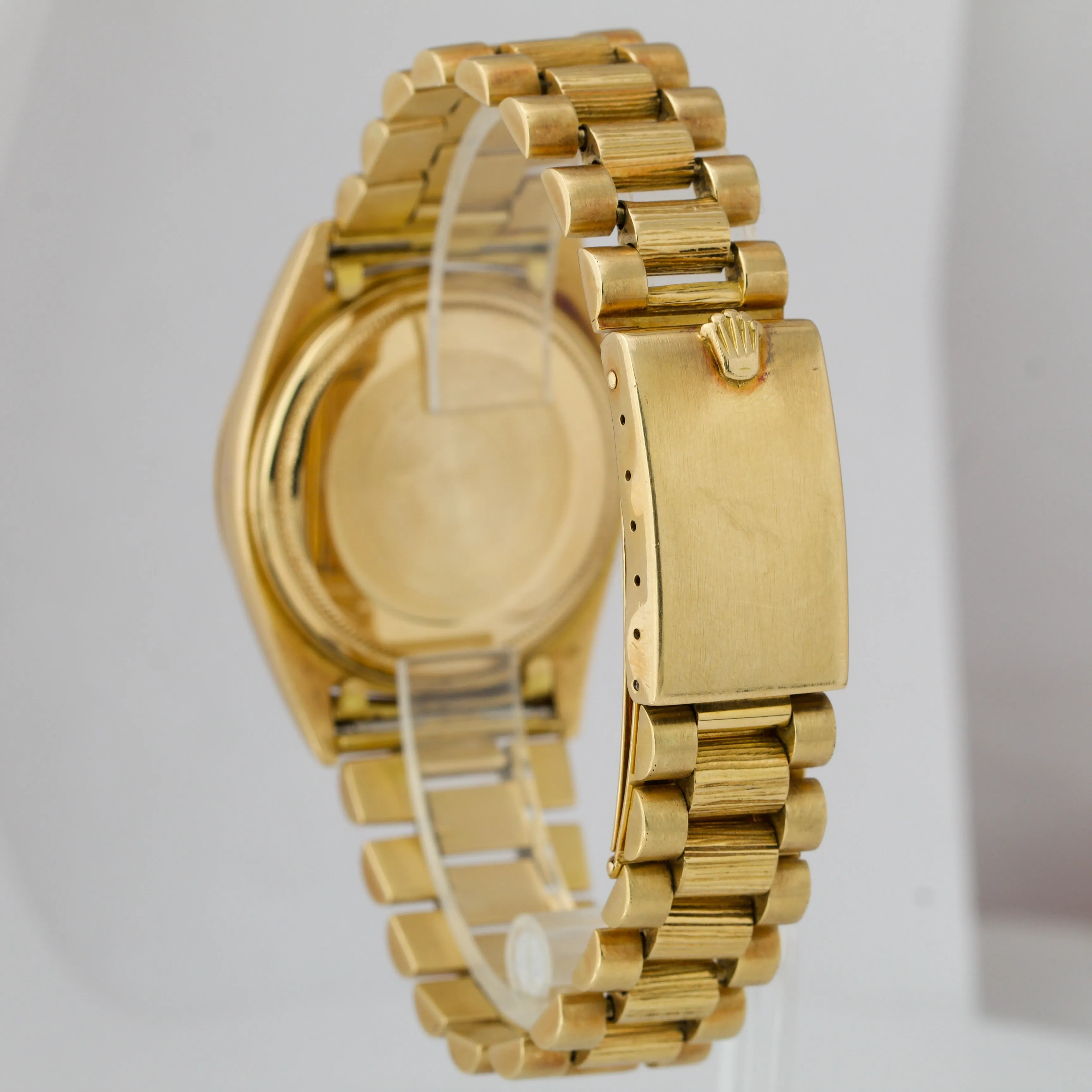 VINTAGE Rolex Day-Date President Silver PIE PAN 1807 36mm 18K Yellow Gold Watch