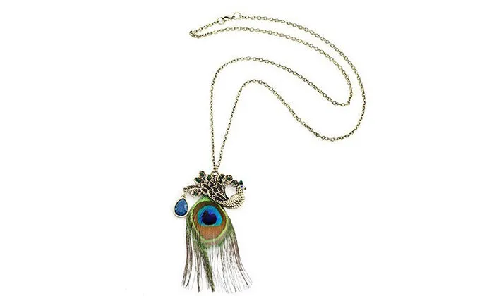 Vintage-Style PEACOCK Statement Necklace
