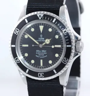 Vintage Tudor Submariner Matte Black 7928 Oyster Prince 40mm Self Winding Watch