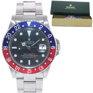 VTG 1969 Rolex GMT-Master Pepsi Blue Red Matte Dial 1675 Steel Watch