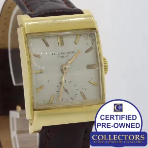 VTG Patek Philippe Solid 18k Yellow Gold 2479 Manual 26mm Silver Swiss Watch E8