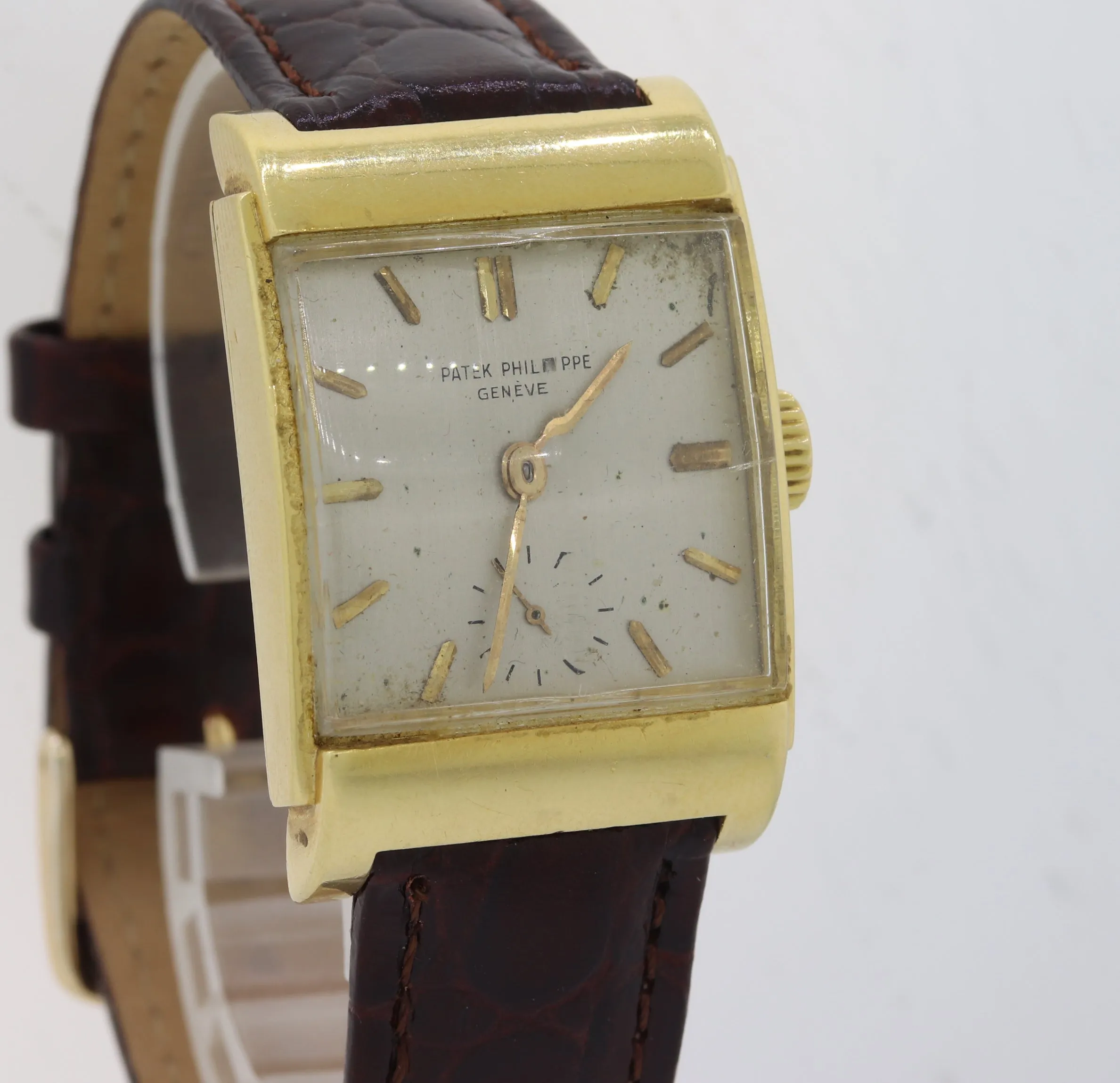 VTG Patek Philippe Solid 18k Yellow Gold 2479 Manual 26mm Silver Swiss Watch E8
